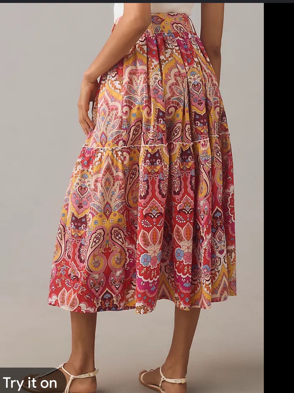 Anthropologie Maeve boho colorful midi skirt size M